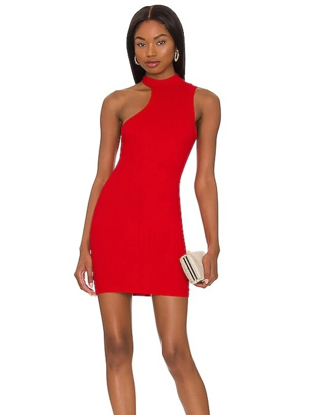 NWT Superdown from Revolve Charlotte Red One-Shoulder Mini Dress Sz M - Picture 1 of 6